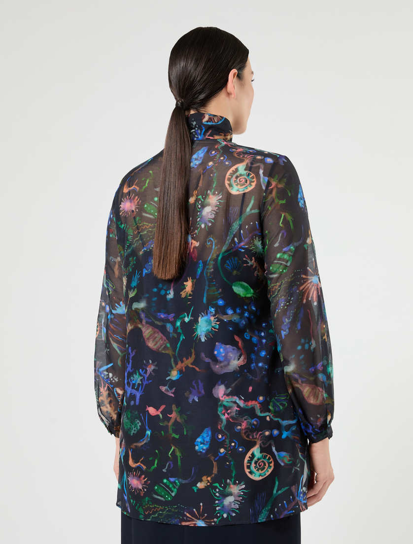 Silk and cotton shirt - MIDNIGHTBLUE - Marina Rinaldi - 4