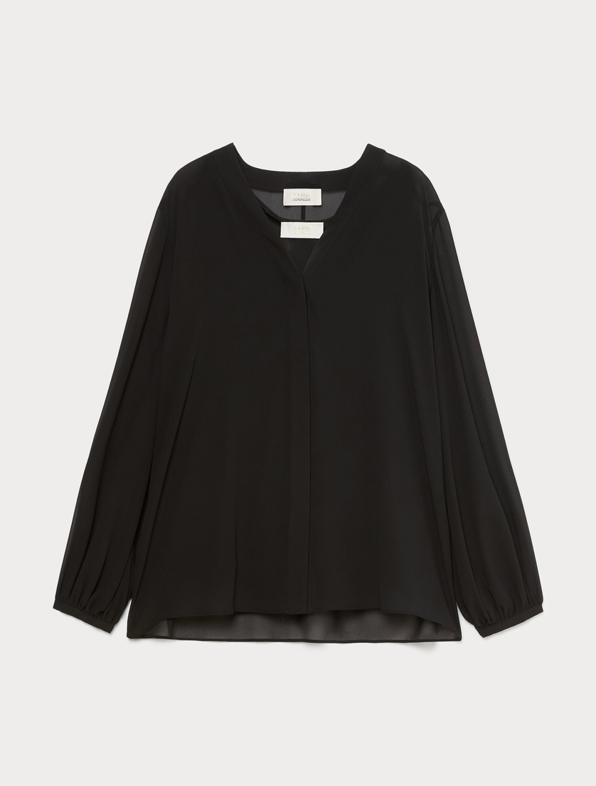 Georgette blouse - BLACK - Marina Rinaldi
