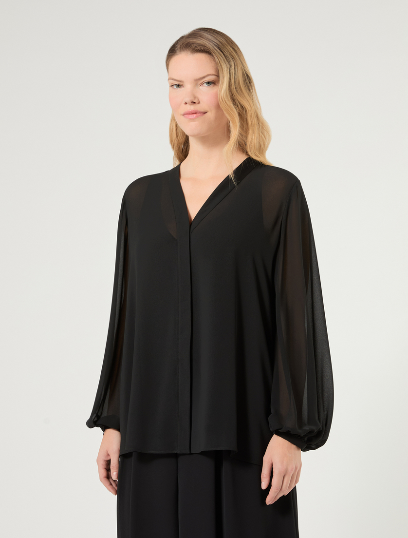 Georgette blouse - BLACK - Marina Rinaldi - 3