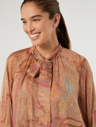 Silk chiffon shirt - CAMEL - Marina Rinaldi - 5
