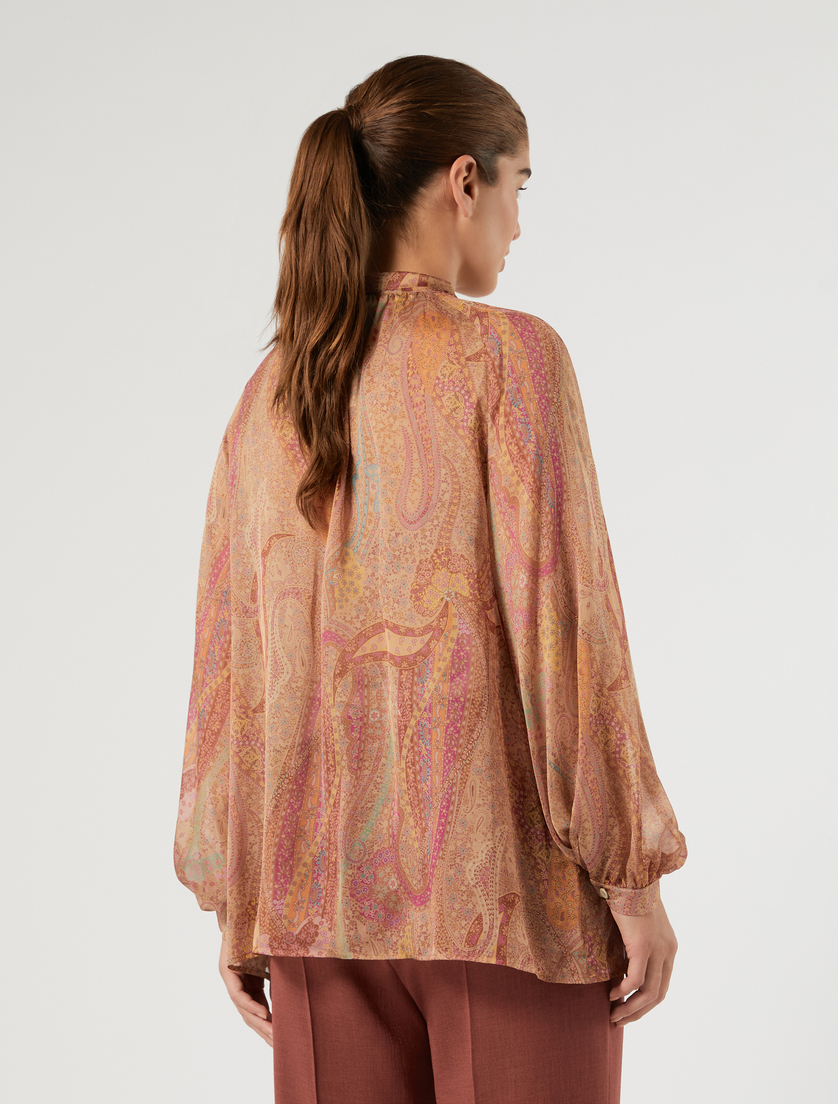 Silk chiffon shirt - CAMEL - Marina Rinaldi - 4