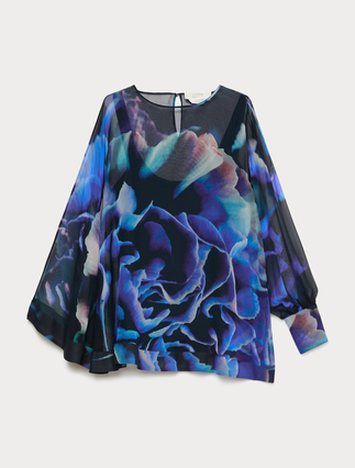 Pure silk georgette blouse - Marina Rinaldi