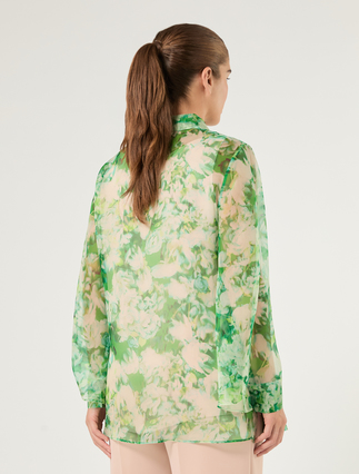 Pure silk organza shirt - EMERALD - Marina Rinaldi - 4