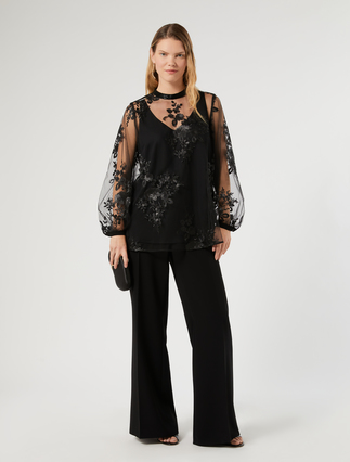 Embroidered tulle blouse - Marina Rinaldi