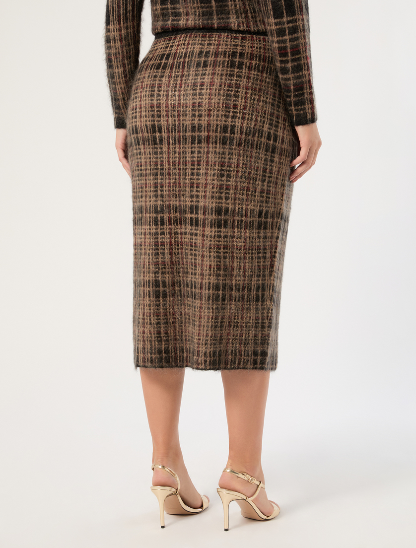 Jacquard mohair skirt - HAVANA BLACK - Marina Rinaldi - 4