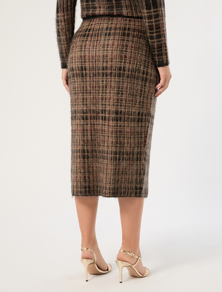 Jacquard mohair skirt - HAVANA BLACK - Marina Rinaldi - 4