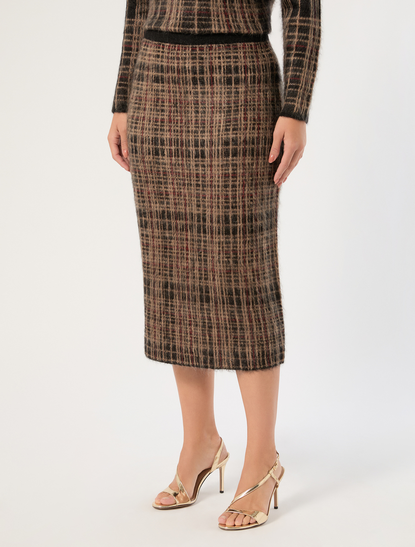 Jacquard mohair skirt - HAVANA BLACK - Marina Rinaldi - 3