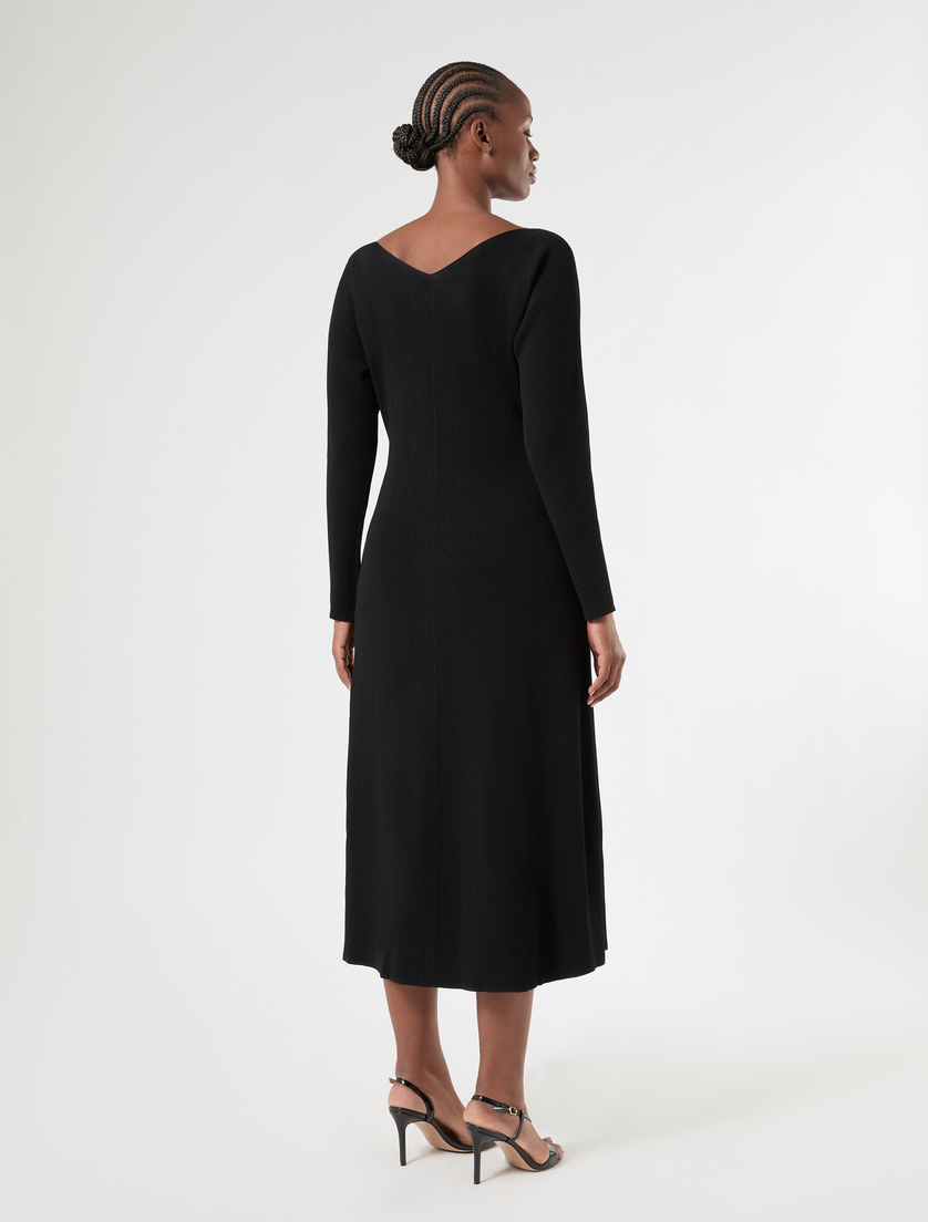 Stretch viscose dress - BLACK - Marina Rinaldi - 4