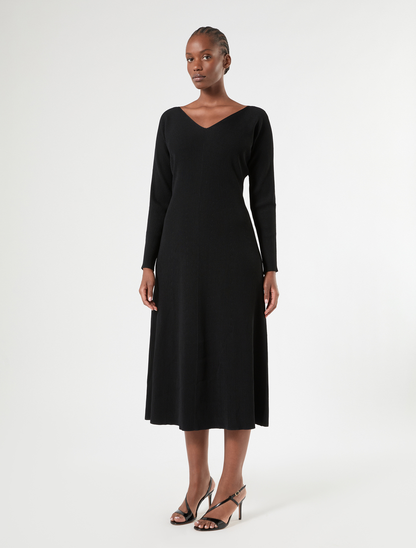 Stretch viscose dress - BLACK - Marina Rinaldi - 3