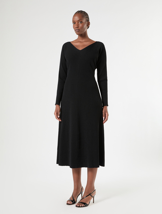 Stretch viscose dress - BLACK - Marina Rinaldi - 3