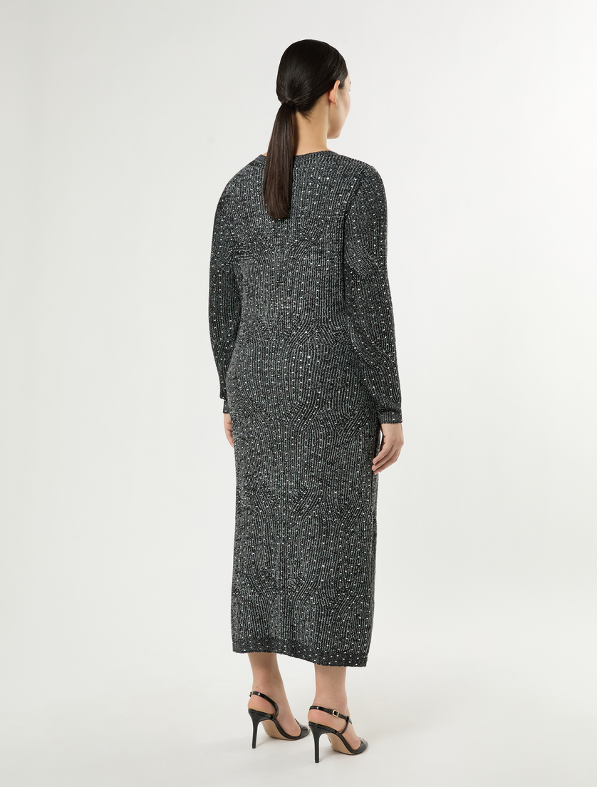 Robe en maille avec strass - NOIR BLANC - Marina Rinaldi - 4