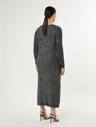Robe en maille avec strass - NOIR BLANC - Marina Rinaldi - 4