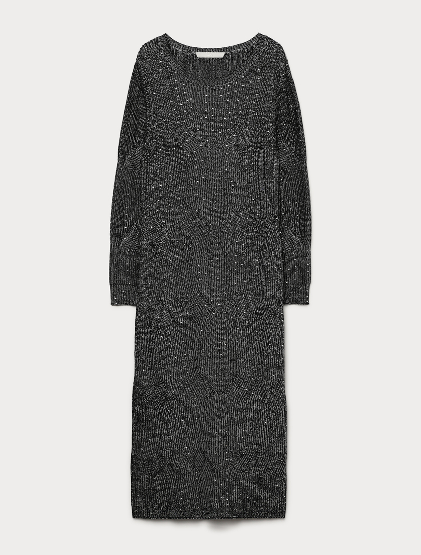 Robe en maille avec strass - NOIR BLANC - Marina Rinaldi