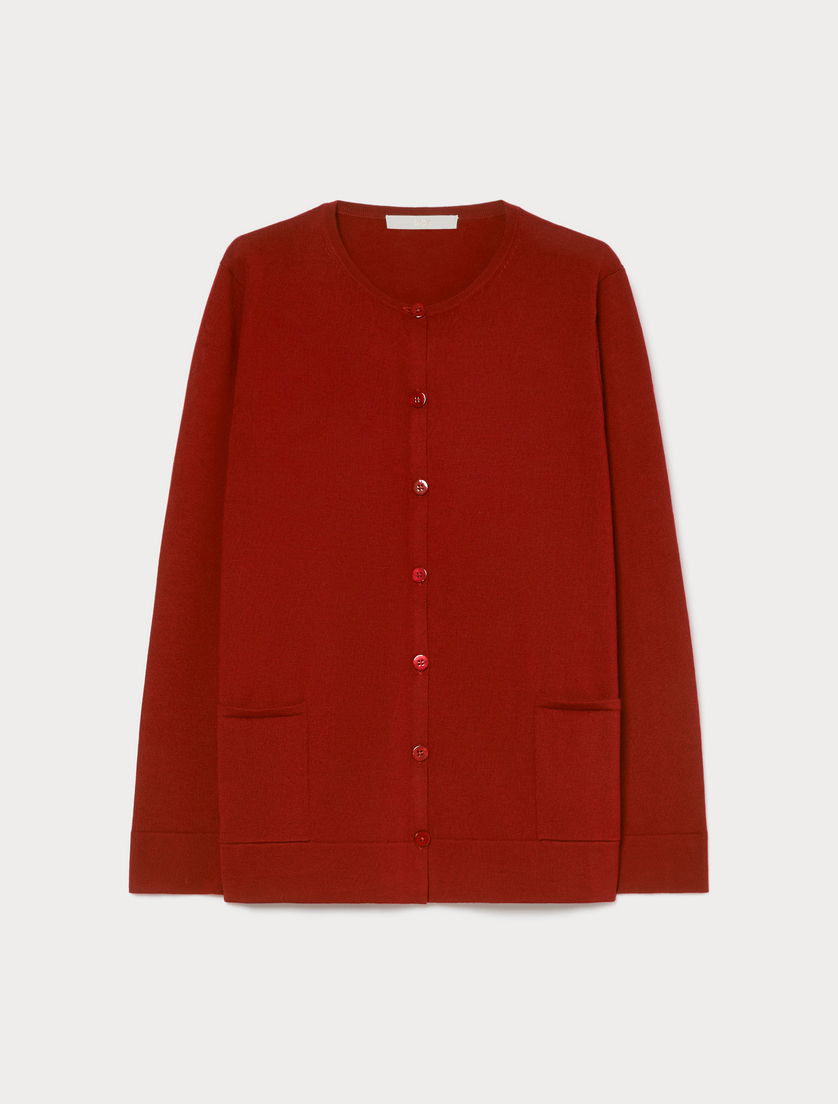 Wool cardigan - RED - Marina Rinaldi