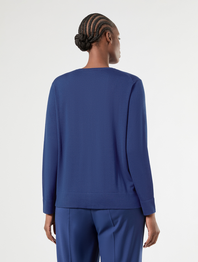 Wool cardigan - CORNFLOWER BLUE - Marina Rinaldi - 4