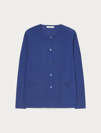 Wool cardigan - CORNFLOWER BLUE - Marina Rinaldi - 1
