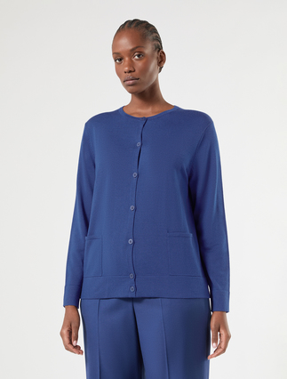 Wool cardigan - CORNFLOWER BLUE