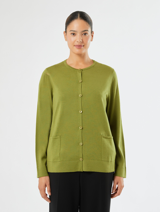 Wool cardigan - OLIVE GREEN - Marina Rinaldi - 3
