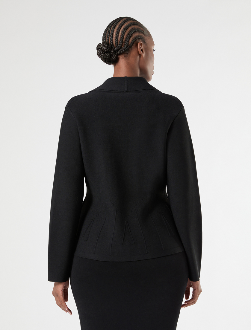 Viscose knit jacket - BLACK - Marina Rinaldi - 4