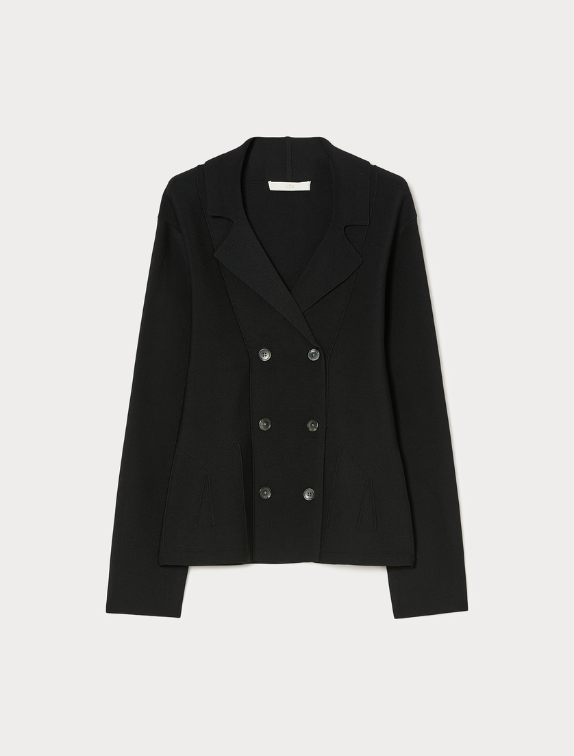 Viscose knit jacket - BLACK - Marina Rinaldi
