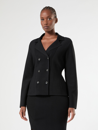 Viscose knit jacket - BLACK