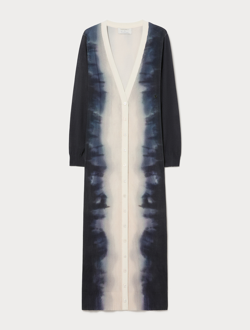 Cotton crêpe cardigan - BLACK - Marina Rinaldi
