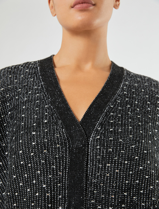 Rhinestone cardigan - BLACK WHITE - Marina Rinaldi - 5
