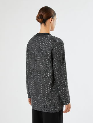Rhinestone cardigan - BLACK WHITE - Marina Rinaldi - 4
