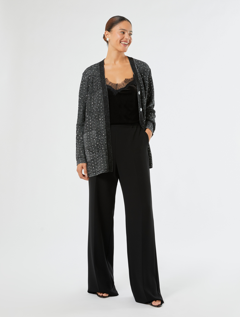 Rhinestone cardigan - BLACK WHITE - Marina Rinaldi - 2