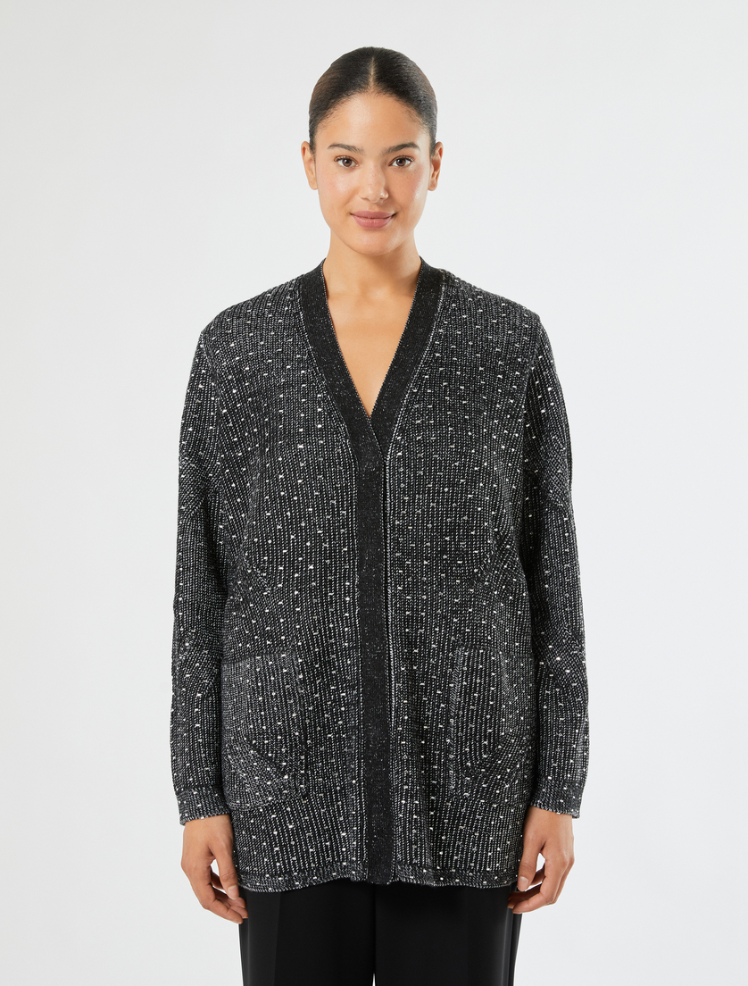Rhinestone cardigan - BLACK WHITE - Marina Rinaldi - 3