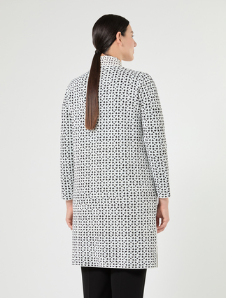 Embroidered jacquard viscose cardigan - WHITE BLACK - Marina Rinaldi - 4