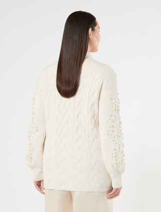 Cable-knit cardigan with pearl detail - KOŚĆ SŁONIOWA - Marina Rinaldi - 4