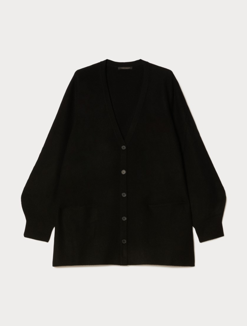 Pure cashmere cardigan - BLACK - Marina Rinaldi