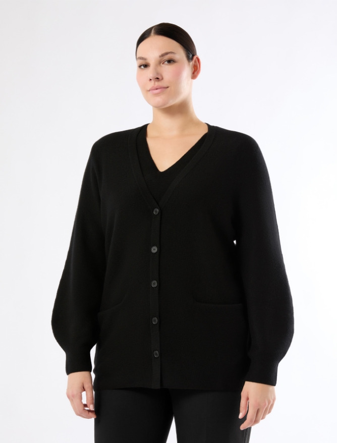 Pure cashmere cardigan - BLACK - Marina Rinaldi - 3