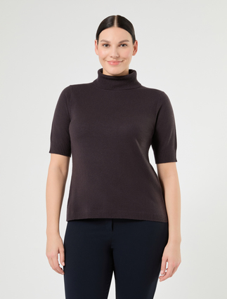 Cashmere polo-neck sweater - BROWN - Marina Rinaldi - 3
