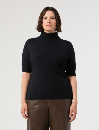 Rollkragenpullover aus Woll-Kaschmir-Strick - NACHTBLAU - Marina Rinaldi - 3