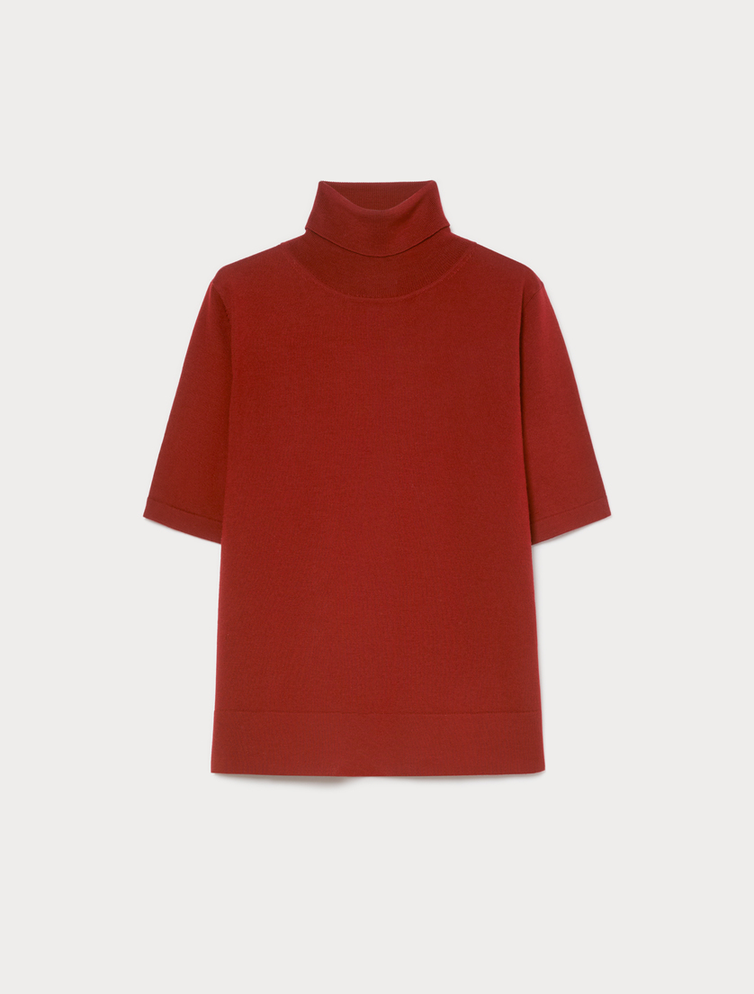Wool polo-neck sweater - RED - Marina Rinaldi