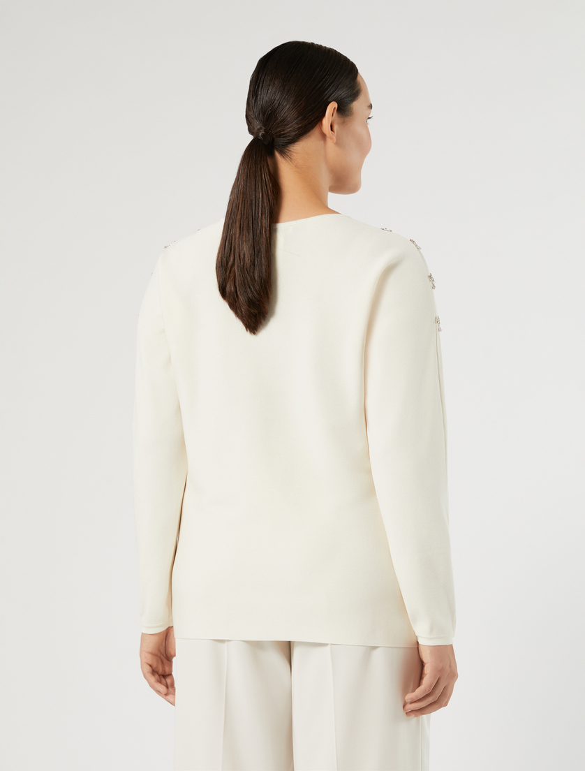 Maglia in viscosa con ricamo - BIANCO AVORIO - Marina Rinaldi - 4