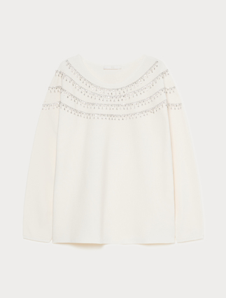 Maglia in viscosa con ricamo - Marina Rinaldi