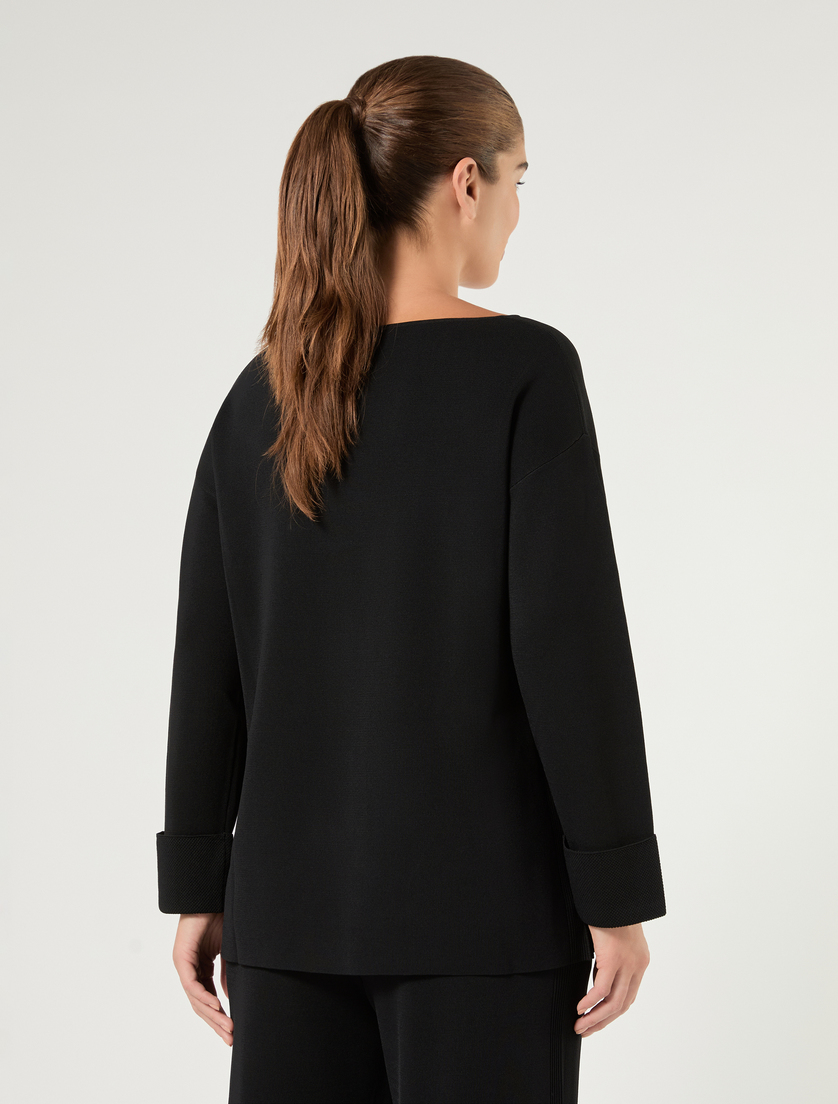 Matte viscose sweater - BLACK - Marina Rinaldi - 4