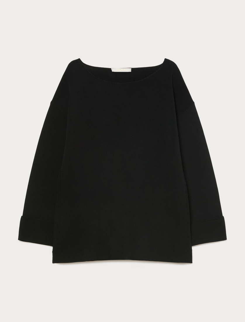 Matte viscose sweater - BLACK - Marina Rinaldi