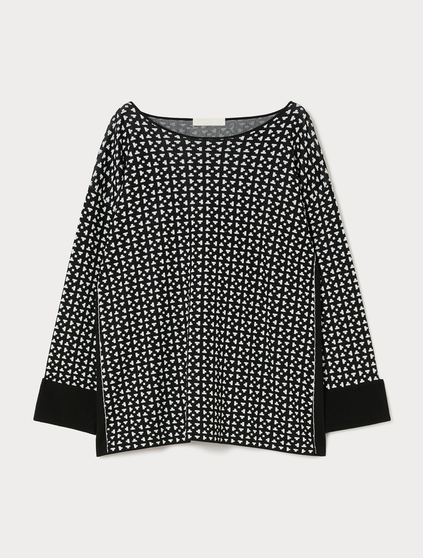 Pullover aus seidenmatter Viskose - SCHWARZWEISS - Marina Rinaldi
