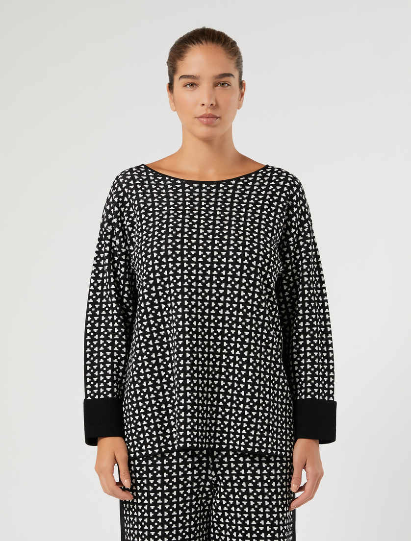 Pullover aus seidenmatter Viskose - SCHWARZWEISS - Marina Rinaldi - 3