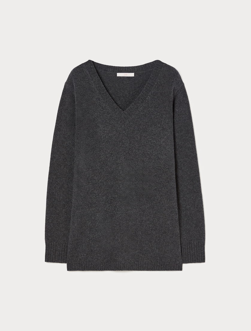 Sweter z kaszmiru - CIEMNOSZARY - Marina Rinaldi