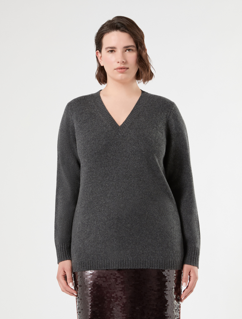 Sweter z kaszmiru - CIEMNOSZARY - Marina Rinaldi - 3