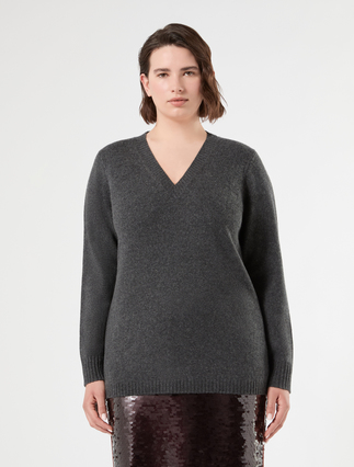 Sweter z kaszmiru - CIEMNOSZARY - Marina Rinaldi - 3