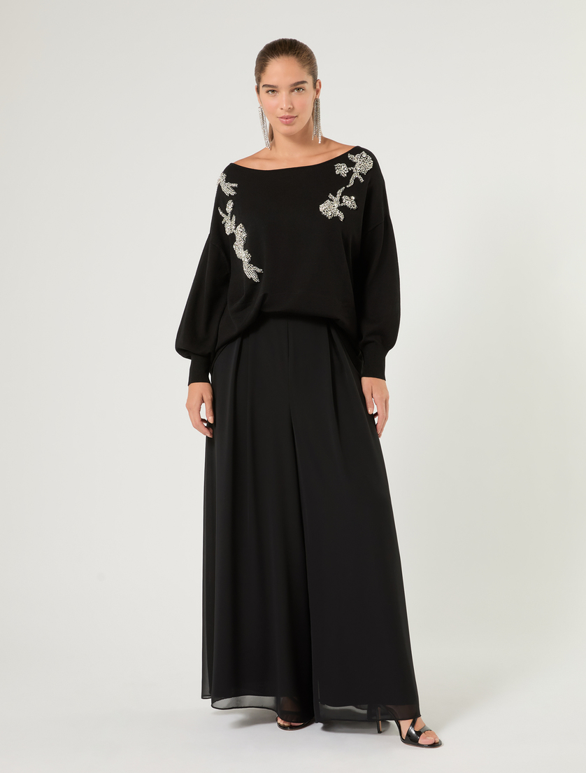 Embroidered viscose sweater - Marina Rinaldi