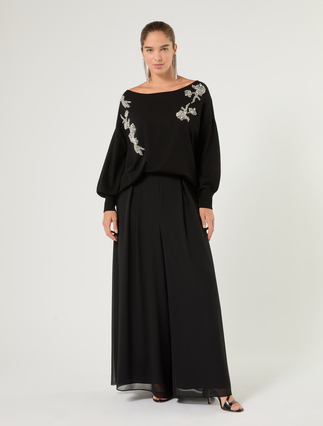 Embroidered viscose sweater - Marina Rinaldi