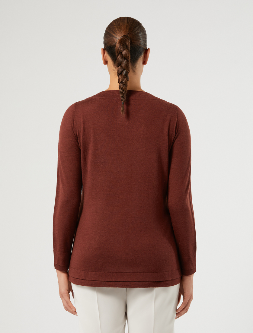 Wool, silk and cashmere sweater - BRICK RED - Marina Rinaldi - 4