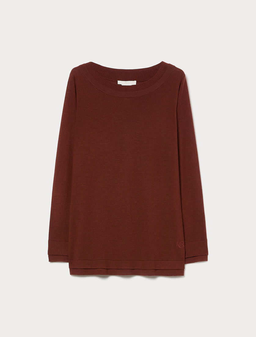 Wool, silk and cashmere sweater - BRICK RED - Marina Rinaldi